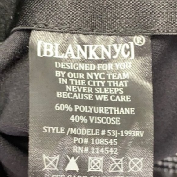 💥HOT & SAVAGE💥 Blank NYC Dominatrix Black Vinyl High Waist Pants with Slits - Picture 12 of 13